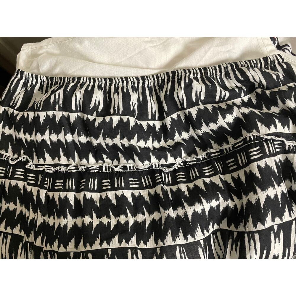 Style & Co. Black & White Geo-Print Tiered Maxi Skirt size P-Small - Picture 2 of 7